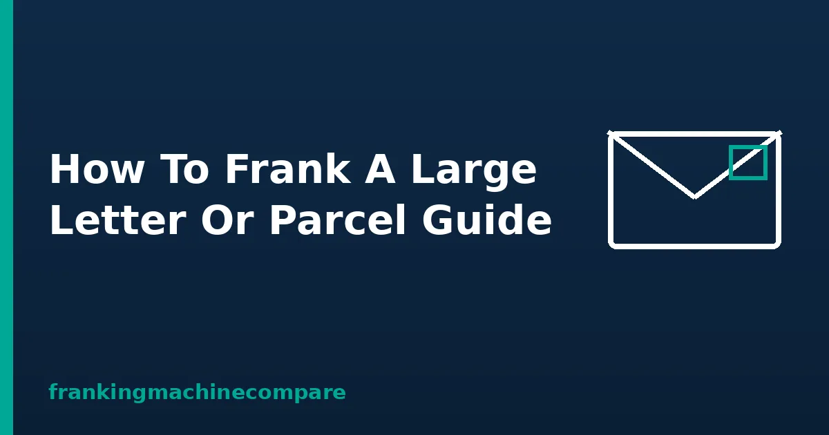 Illustration of a franked envelope with the title How To Frank A Large Letter Or Parcel Guide
